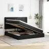 Lova Su Daiktų Laikymo Vieta Ir Čiužiniu Juoda 180 X 200 Cm