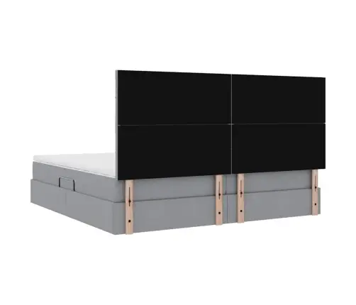 Glabāšanas Gulta Gaiši Pelēks 200 X 200 Cm Mākslīgā Āda Vidaxl