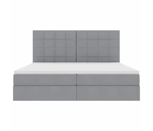 Glabāšanas Gulta Gaiši Pelēks 200 X 200 Cm Mākslīgā Āda Vidaxl