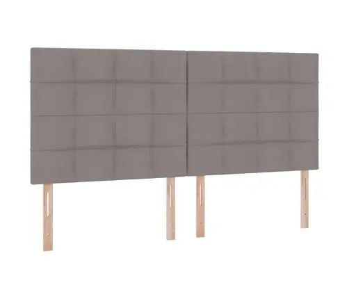 Saugos Lova Su Čiužiniu Taupe 200 X 200 Cm Dirbtinė Oda