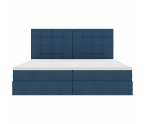 Glabāšanas Gulta Ar Matraci Zila 200 X 200 Cm Mākslīgā Āda Vidaxl