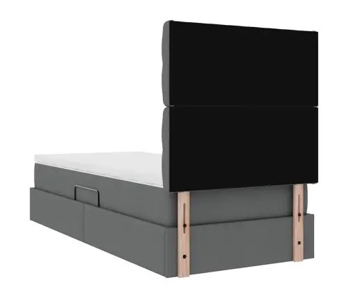 Gulta Ar Uzglabāšanas Vietu Un Matraci Tumši Pelēks 90 X 190 Cm Vidaxl