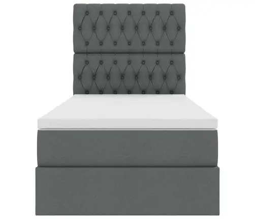 Gulta Ar Uzglabāšanas Vietu Un Matraci Tumši Pelēks 90 X 190 Cm Vidaxl