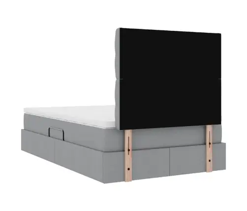 Glabāšanas Gulta Gaiši Pelēks 120 X 190 Cm Mākslīgā Āda Vidaxl