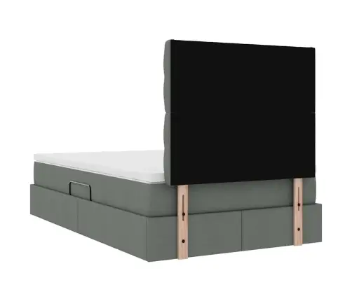Glabāšanas Gulta Tumši Pelēks 120 X 200 Cm Mākslīgā Āda Vidaxl