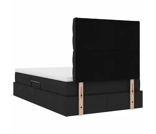 Glabāšanas Gulta Ar Matraci Melna 120 X 200 Cm Mākslīgā Āda Vidaxl