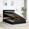 Glabāšanas Gulta Ar Matraci Melna 140 X 190 Cm Mākslīgā Āda Vidaxl