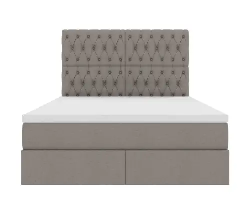 Glabāšanas Gulta Pelēkbrūna 140 X 200 Cm Mākslīgā Āda Vidaxl