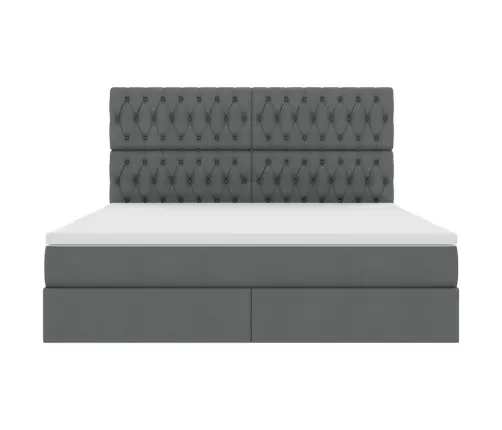 Glabāšanas Gulta Tumši Pelēks 160 X 200 Cm Mākslīgā Āda Vidaxl