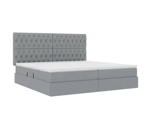 Glabāšanas Gulta Gaiši Pelēks 200 X 200 Cm Mākslīgā Āda Vidaxl