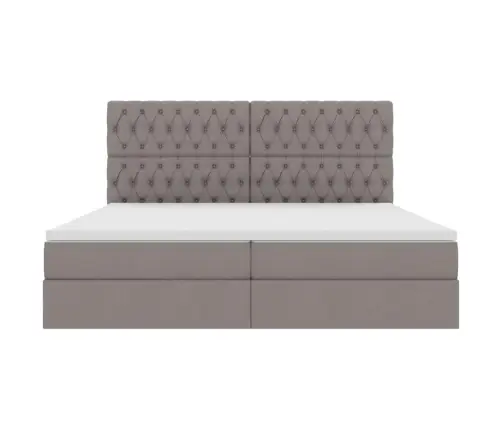 Glabāšanas Gulta Pelēkbrūna 200 X 200 Cm Mākslīgā Āda Vidaxl