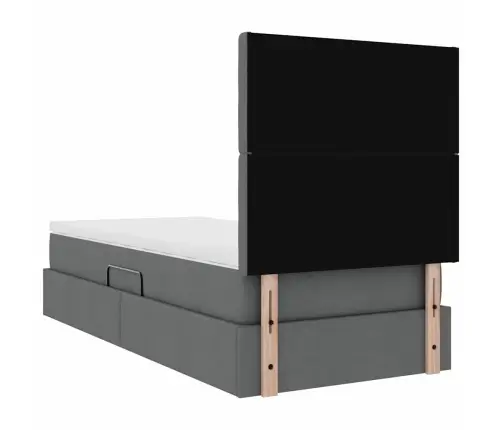 Gulta Ar Uzglabāšanas Vietu Un Matraci Tumši Pelēks 90 X 190 Cm Vidaxl