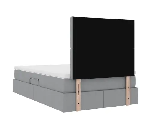 Glabāšanas Gulta Gaiši Pelēks 120 X 190 Cm Mākslīgā Āda Vidaxl