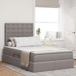 Gulta Ar Uzglabāšanas Vietu Un Matraci Pelēkbrūna 120 X 190 Cm Vidaxl Gulta Ar Uzglabāšanas Vietu Un Matraci Pelēkbrūna 120 X 190 Cm Vidaxl