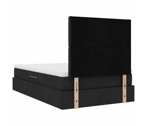 Lova Su Daiktų Laikymo Vieta Ir Čiužiniu Juoda 120 X 200 Cm