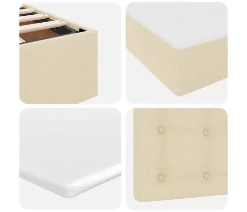 Glabāšanas Gulta Ar Matraci Krēms 120 X 200 Cm Mākslīgā Āda Vidaxl