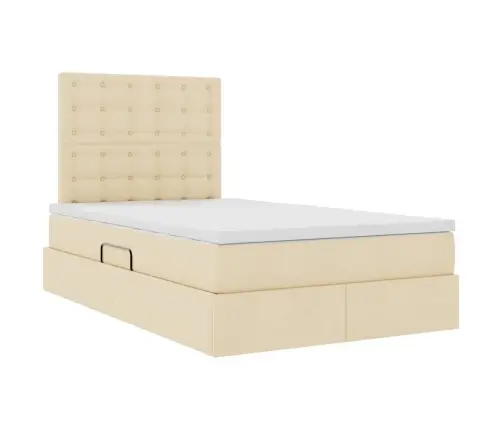 Glabāšanas Gulta Ar Matraci Krēms 120 X 200 Cm Mākslīgā Āda Vidaxl