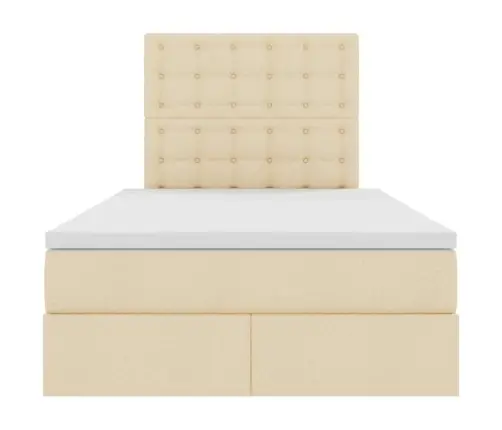 Glabāšanas Gulta Ar Matraci Krēms 120 X 200 Cm Mākslīgā Āda Vidaxl