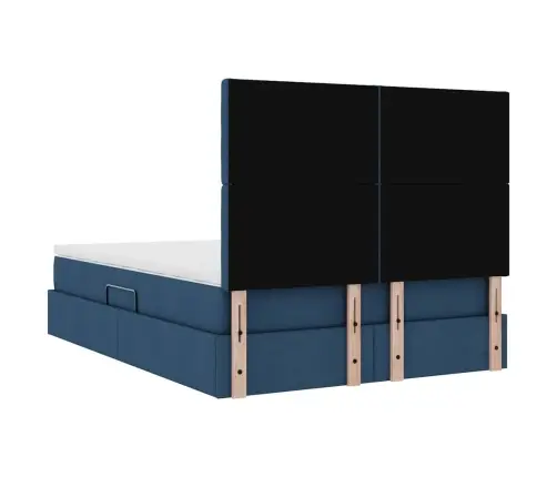 Gulta Ar Uzglabāšanas Vietu Un Matraci Zila 140 X 190 Cm Vidaxl