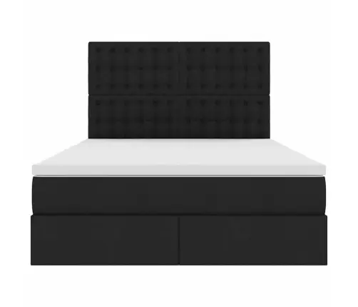 Glabāšanas Gulta Ar Matraci Melna 140 X 200 Cm Mākslīgā Āda Vidaxl