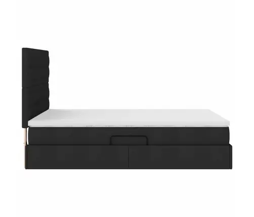 Glabāšanas Gulta Ar Matraci Melna 140 X 200 Cm Mākslīgā Āda Vidaxl