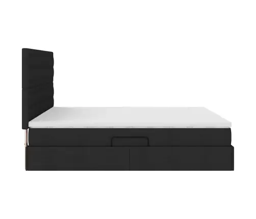 Glabāšanas Gulta Ar Matraci Melna 160 X 200 Cm Mākslīgā Āda Vidaxl