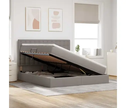 Glabāšanas Gulta Pelēkbrūna 160 X 200 Cm Mākslīgā Āda Vidaxl