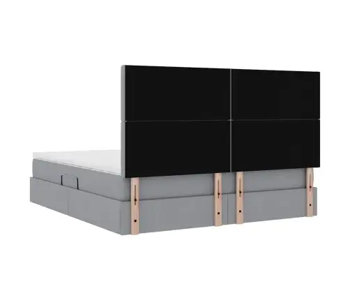 Glabāšanas Gulta Gaiši Pelēks 180 X 200 Cm Mākslīgā Āda Vidaxl