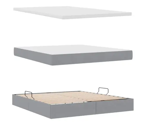 Glabāšanas Gulta Gaiši Pelēks 180 X 200 Cm Mākslīgā Āda Vidaxl