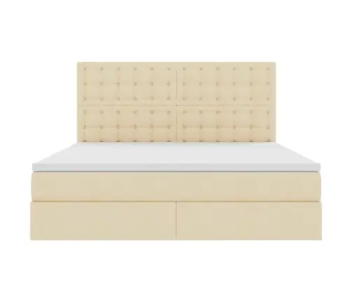 Glabāšanas Gulta Ar Matraci Krēms 180 X 200 Cm Mākslīgā Āda Vidaxl