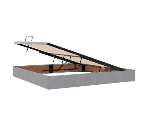 Glabāšanas Gulta Gaiši Pelēks 200 X 200 Cm Mākslīgā Āda Vidaxl