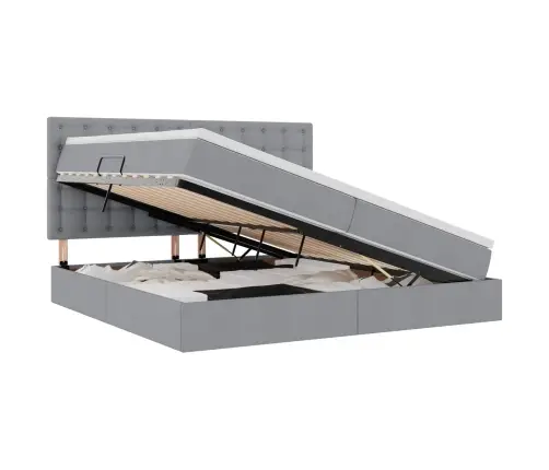 Glabāšanas Gulta Gaiši Pelēks 200 X 200 Cm Mākslīgā Āda Vidaxl