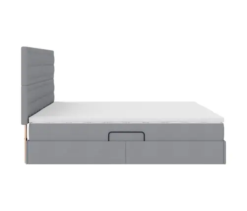 Glabāšanas Gulta Gaiši Pelēks 200 X 200 Cm Mākslīgā Āda Vidaxl