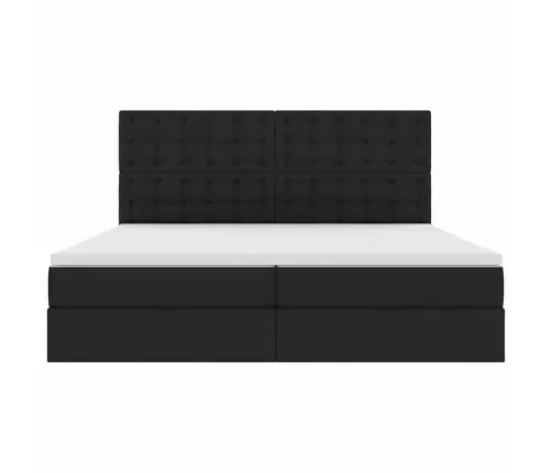 Glabāšanas Gulta Ar Matraci Melna 200 X 200 Cm Mākslīgā Āda Vidaxl