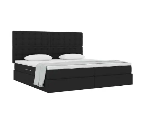 Glabāšanas Gulta Ar Matraci Melna 200 X 200 Cm Mākslīgā Āda Vidaxl