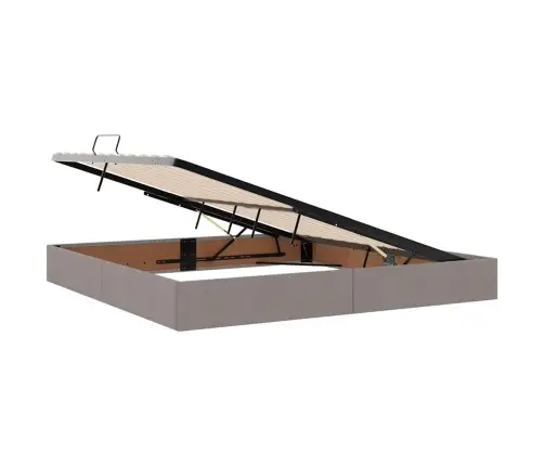 Glabāšanas Gulta Pelēkbrūna 200 X 200 Cm Mākslīgā Āda Vidaxl