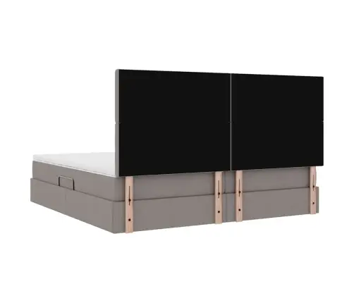 Glabāšanas Gulta Pelēkbrūna 200 X 200 Cm Mākslīgā Āda Vidaxl