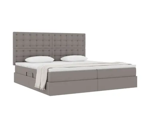 Glabāšanas Gulta Pelēkbrūna 200 X 200 Cm Mākslīgā Āda Vidaxl