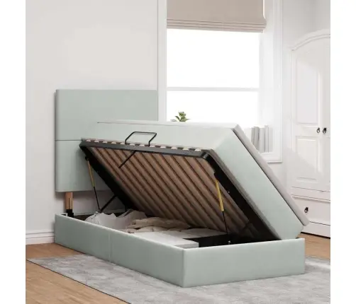 Gulta Ar Uzglabāšanas Vietu Un Matraci 100 X 200 Cm Samts Vidaxl