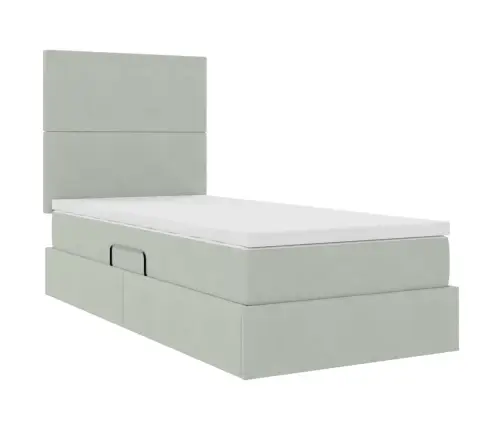 Gulta Ar Uzglabāšanas Vietu Un Matraci 100 X 200 Cm Samts Vidaxl