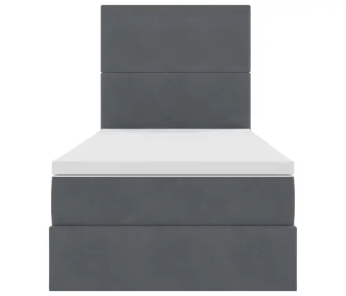 Gulta Ar Uzglabāšanas Vietu Un Matraci 100 X 200 Cm Samts Vidaxl