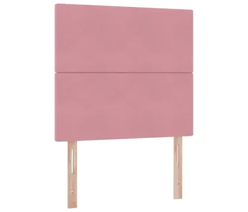 Voodi Hoiukohaga Ja Madratsiga Peaga Roosa 100 X 200 Cm Samet