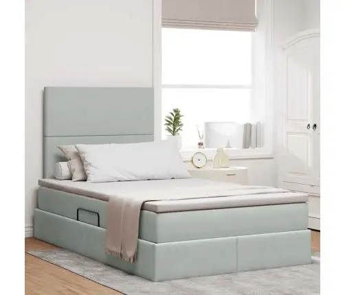 Lova Su Daiktų Laikymo Vieta Ir Čiužiniu 120 X 200 Cm Aksomas