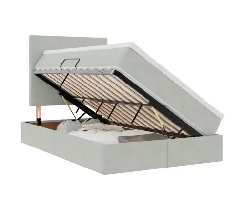 Lova Su Daiktų Laikymo Vieta Ir Čiužiniu 120 X 200 Cm Aksomas