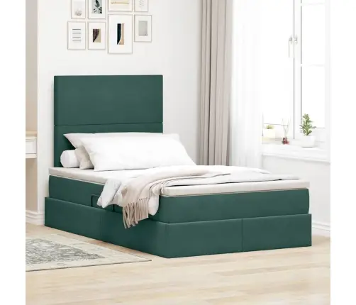 Lova Su Daiktų Laikymo Vieta Ir Čiužiniu 120 X 200 Cm Aksomas