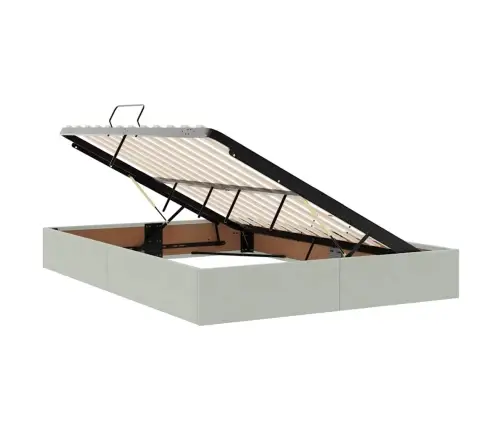 Gulta Ar Uzglabāšanas Vietu Un Led Gaiši Pelēks 140 X 190 Cm Vidaxl