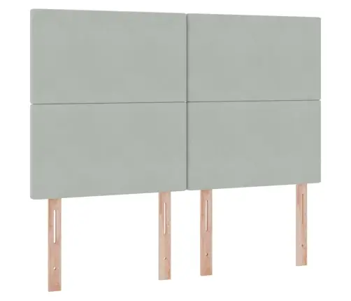 Gulta Ar Uzglabāšanas Vietu Un Led Gaiši Pelēks 140 X 190 Cm Vidaxl