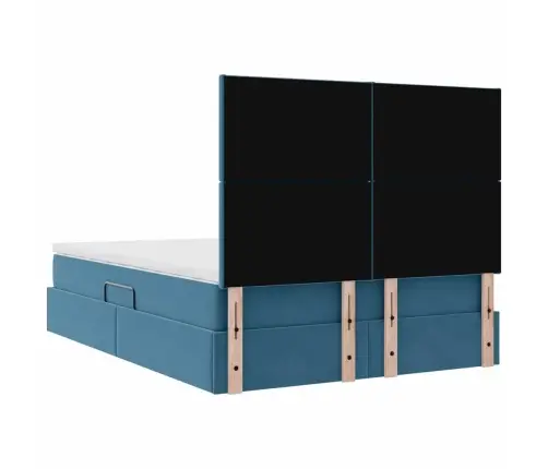 Lova Su Daiktų Laikymo Vieta Ir Čiužiniu Tamsiai Mėlyna