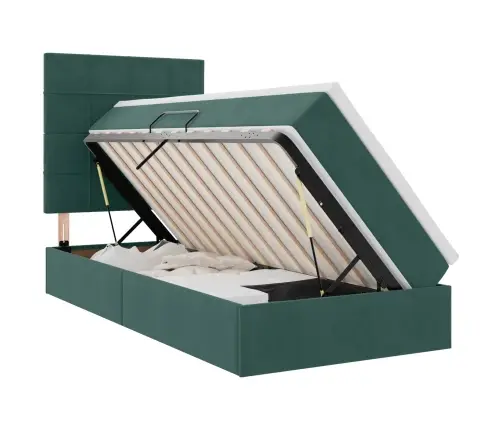 Lova Su Daiktų Laikymo Vieta Ir Čiužiniu 90 X 190 Cm Aksomas