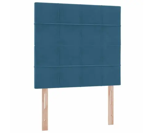 Voodi Hoiukohaga Ja Madratsiga Tumesinine 90 X 200 Cm Samet